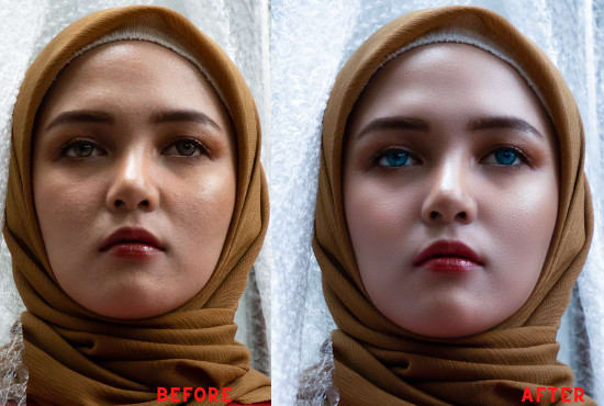 do high end face retouching and beauty retouching