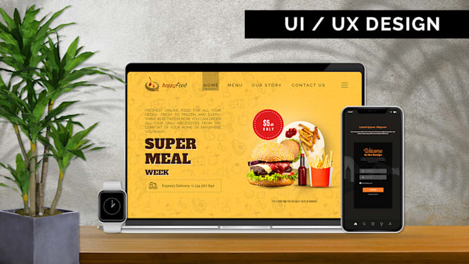 design creative mobile and web ui ux, prototype, wireframe
