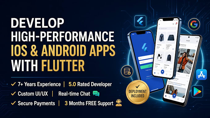 be your expert flutter mobile app developer for ios and android