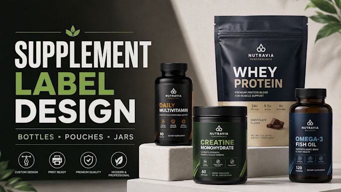 design supplement and nutrition labels for your product