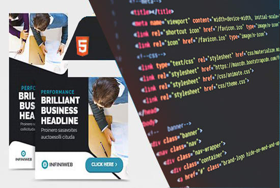 Design and code responsive custom animated html5 banner ads for your ...