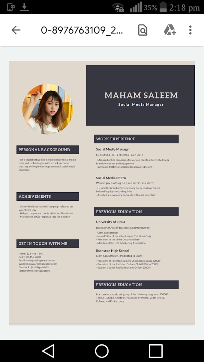 classical resume writings and CV
