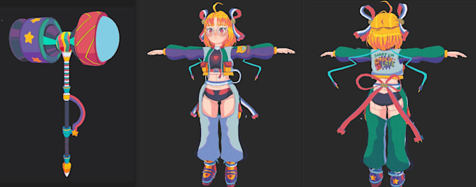 create 3d stylized and anime style characters and creatures