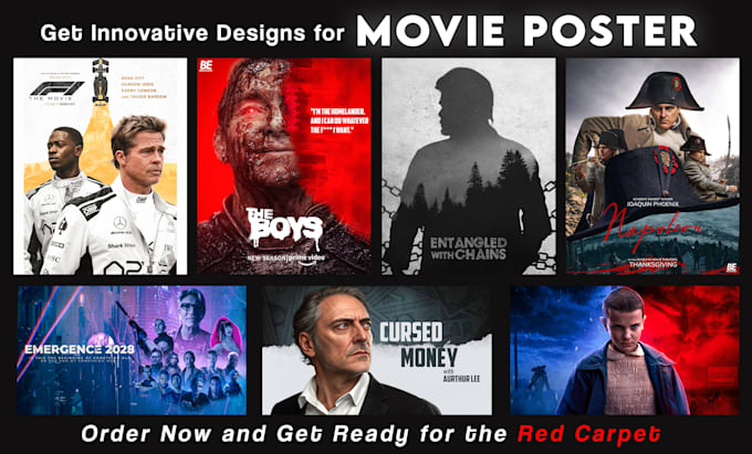 design cinematic movie poster, album or podcast cover