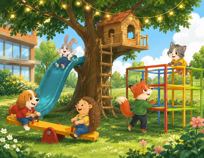 draw an illustration for childrens story book, game or movie