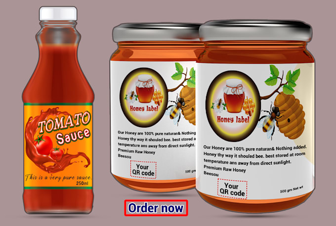 make a honey label, sauce bottle, supplement, spray, dropper