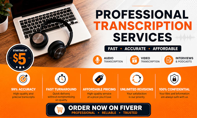 transcribe audio and do video transcription in 24 hours