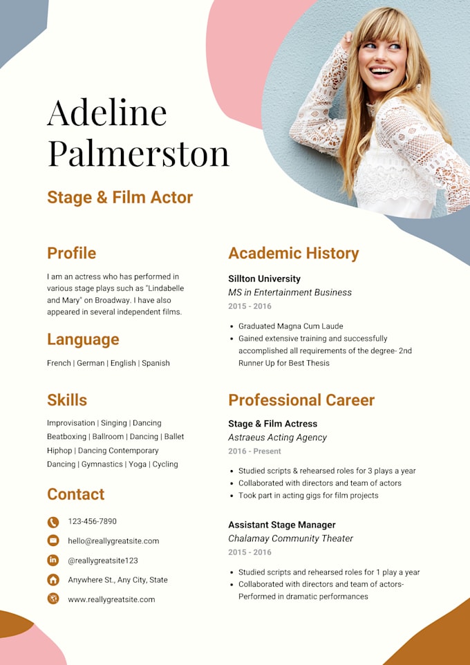 do resume design, and iam profesional