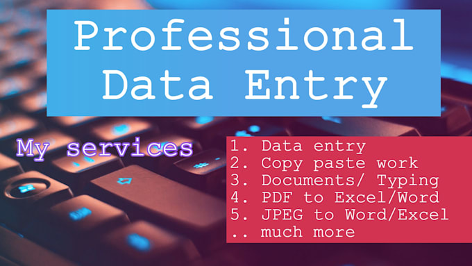 do data entry, copy paste job