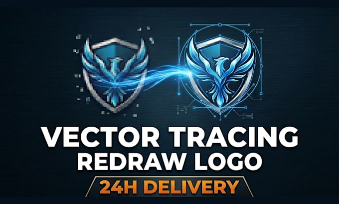 vector tracing, convert image to vector and recreate logo