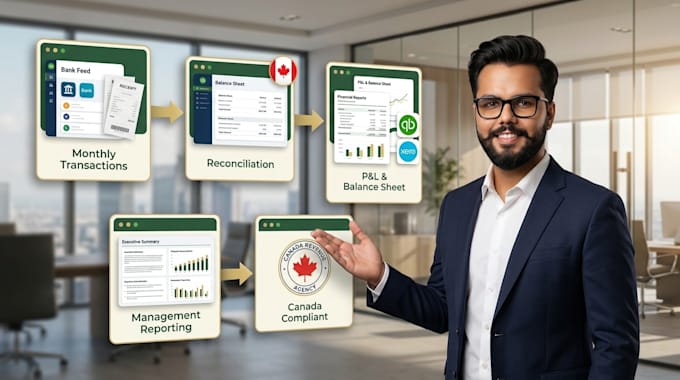 do monthly bookkeeping and financial reporting for canada