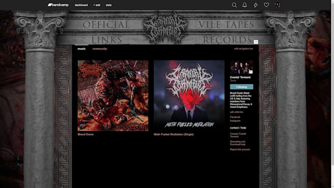 make your bandcamp header with links