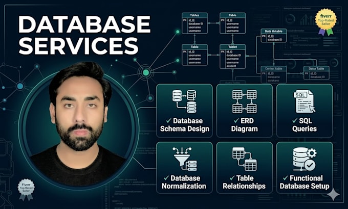 design database schema, erd and sql queries