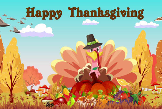 create short thanksgiving logo animation