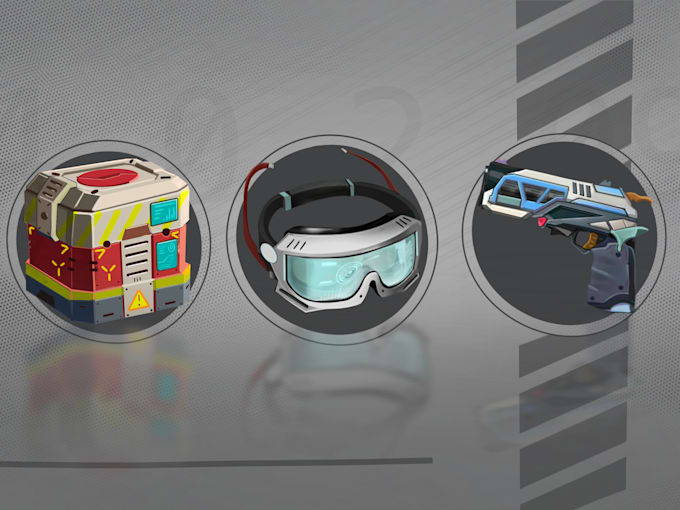 draw 2d game art props, icons, items, objects