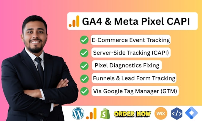setup ga4, google analytics 4, and facebook, meta pixel conversion API