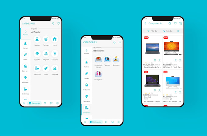 make ecommerce shopping apps, website with admin panel and unlimited features