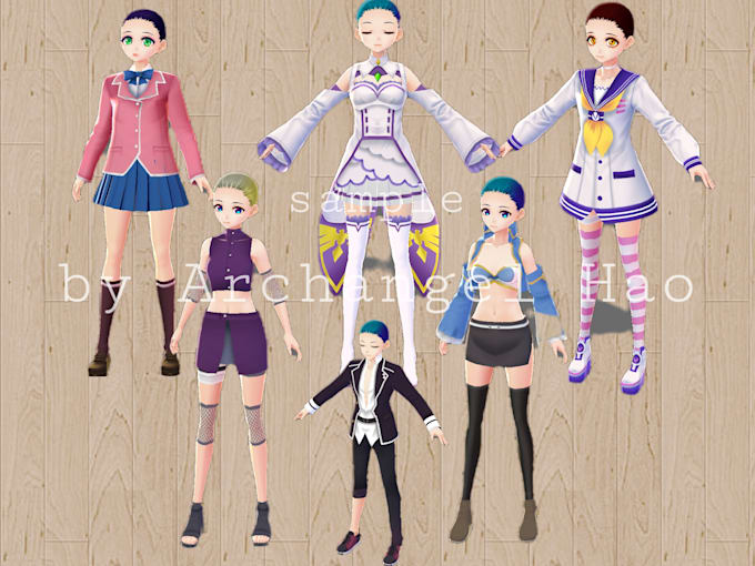 make vroid anime or game character clothes texture