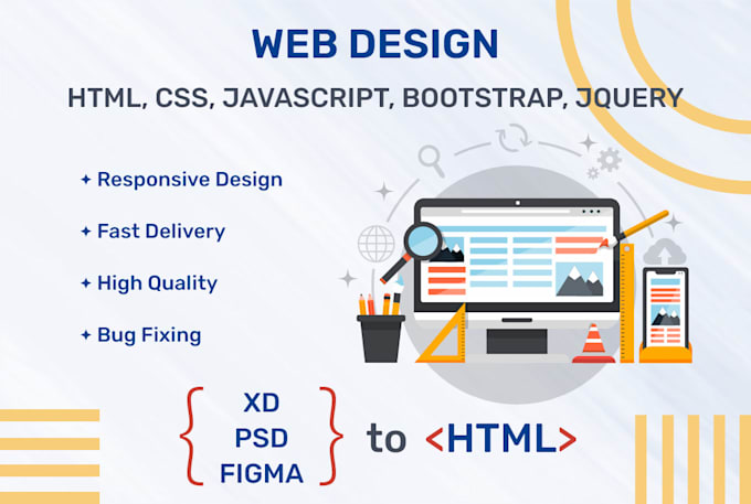 Convert the design into a responsive with html, css, js by Vipuldudhat ...