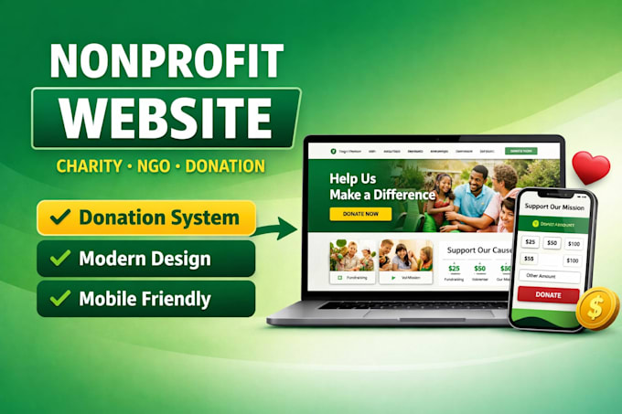 create nonprofit website, charity ngo website, donation website in wordpress