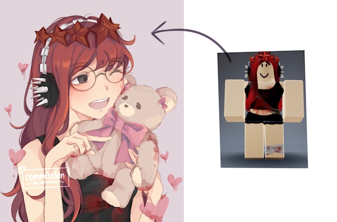 Draw oc, fanart, roblox, minecraft avatar in anime art style by