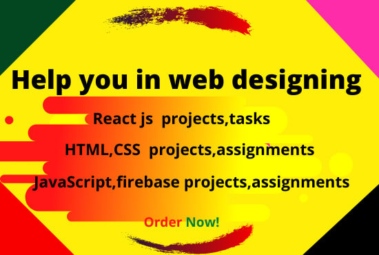 Help you in react js,html css,firebase projects and program by Coder_78 ...