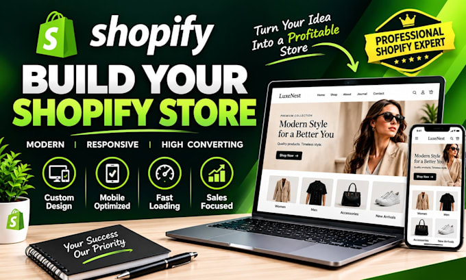 do shopify website development and redesign, shopify store design