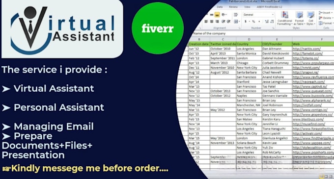 be your virtual assistant for data  entry project
