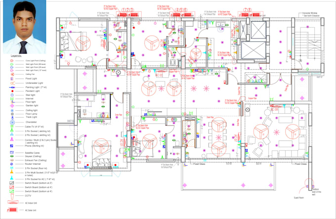design drawing mep, electrical, hvac, plumbing, fire plan