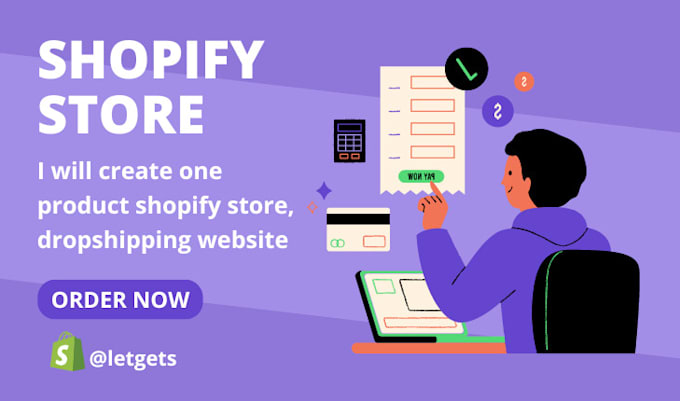 create one product shopify store, dropshipping website