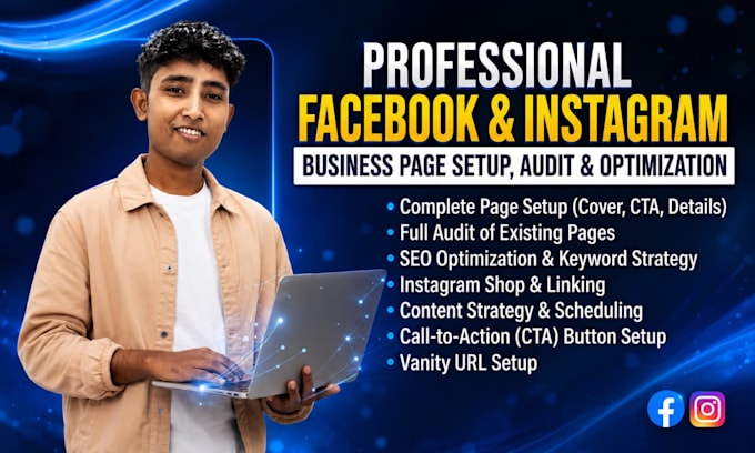 do facebook and instagram business page setup and audit