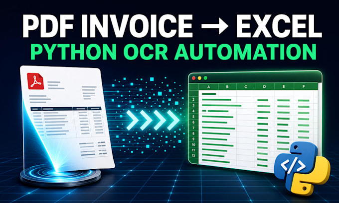 automate PDF invoice data extraction to excel using python ocr