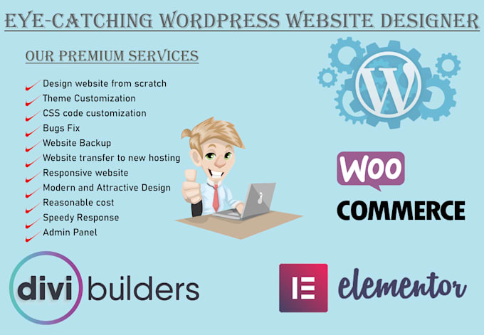 build wordpress website, redesign using elementor pro
