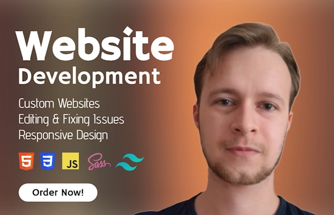 do custom website development as front end developer using html css js