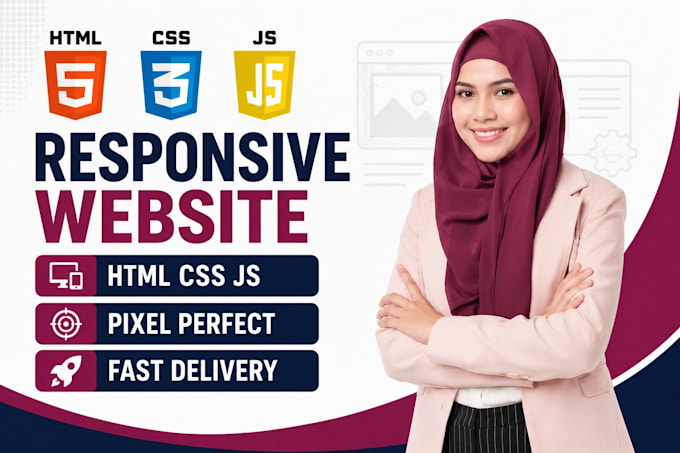 build a responsive HTML CSS javascript website