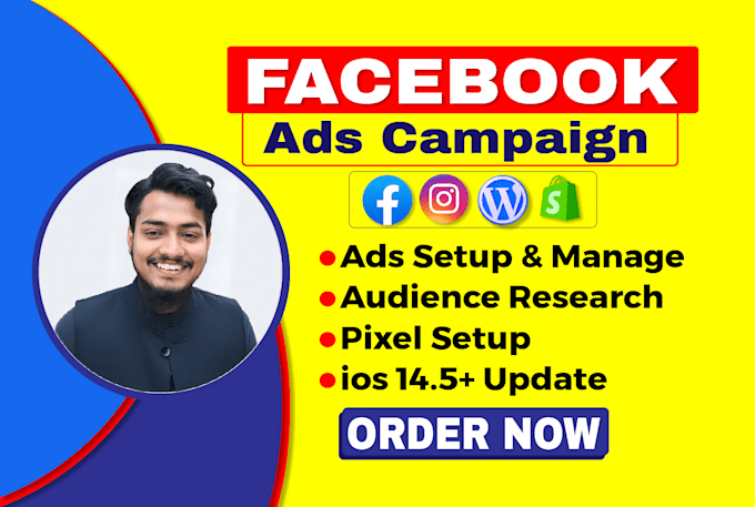 Top 5! I will be your facebook ads campaign manager, fb  marketing and shopify fb ads manager  for $50