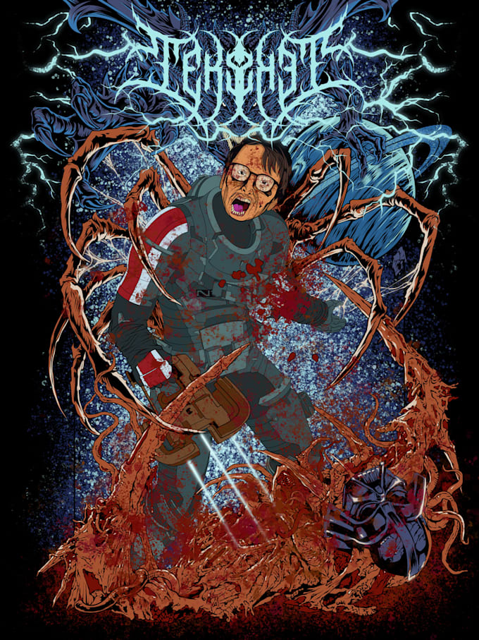 draw dark gore art illustraton for cover,sticker,tshirts etc