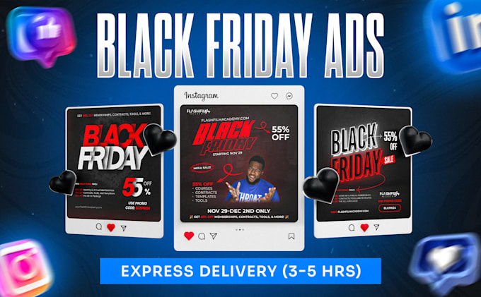 design instagram posts and stories for black friday