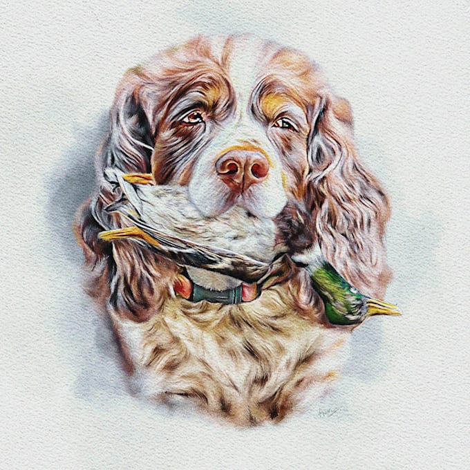 Draw realistic watercolor portrait of your animal pet cat dog by ...
