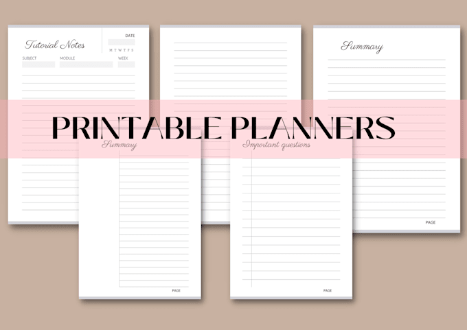 design high quality minimalistic planner for you