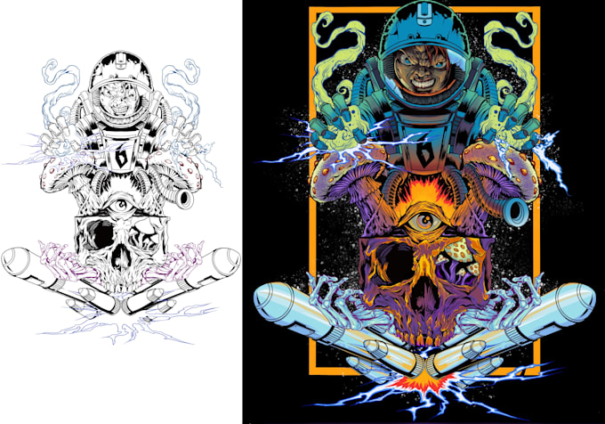 create custom cartoon art for tshirts,stickers,cover etc