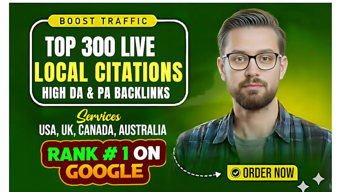 create 300 manual local citations to boost local SEO in USA, UK, aus, canada