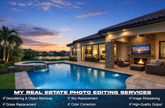 real estate photo editing, remove objects in photoshop