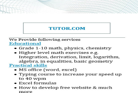be your physics and chemistry tutor