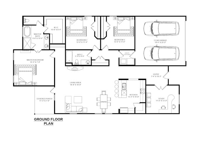 create 2d floor plan , 3d floor plan in 12 hours