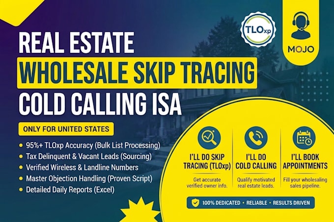 do US real estate cold calling and appointment setting for wholesalers