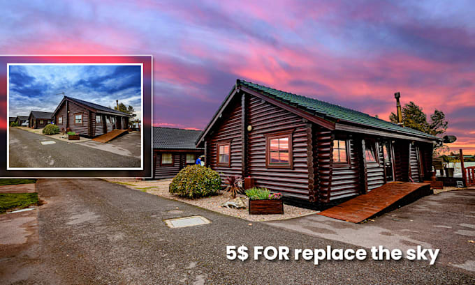do a sky replacement for your real estate photos