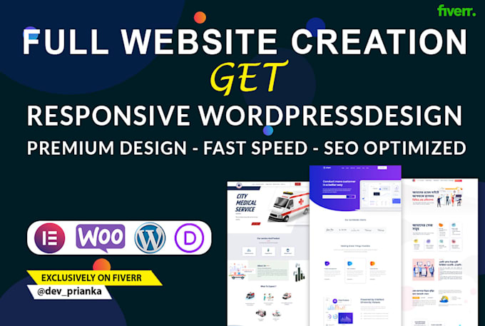 create wordpress website, redesign, or customization