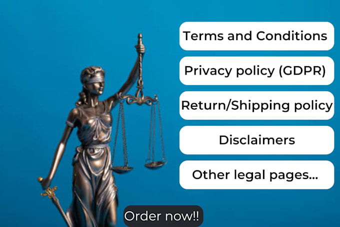 draft privacy policy terms and conditions for shopify and ecommerce websites