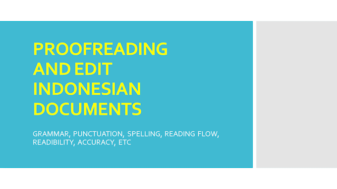proofread and edit your indonesian text and document